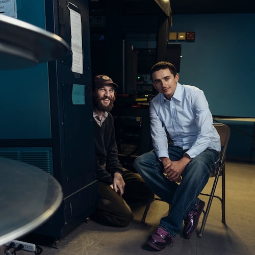 Timothée Chalamet, Josh Safdie pose for a portrait on Monday, Dec. 15, 2025 in New York. (Photo by Victoria Will/Invision/AP)
