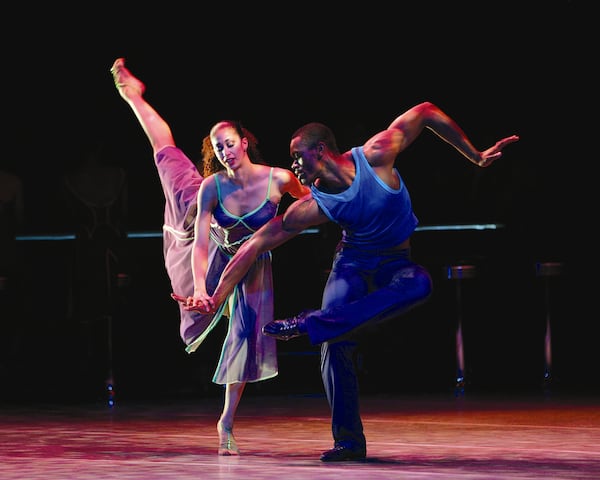 As an Ailey dancer, Alicia Graf Mack performed Judith Jamison's "Reminiscin'" with Jamar Roberts. (Courtesy of Paul Kolnik)