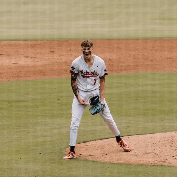 Citizens Christian Academy pitcher Blake Bryant celebrating on the mound after winning Game 1 of the GIAA Class A state title 5-0 over David Emanuel Academy. (Photo provided by Blake Bryant)