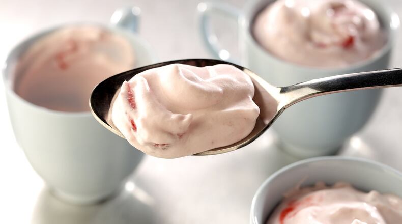 Whipped cream, strawberries, some sugar and a little lemon zest and vanilla extract for a flavor boost - that’s all you need for this fool, an easy summer dessert. (Michael Tercha/Chicago Tribune/TNS)