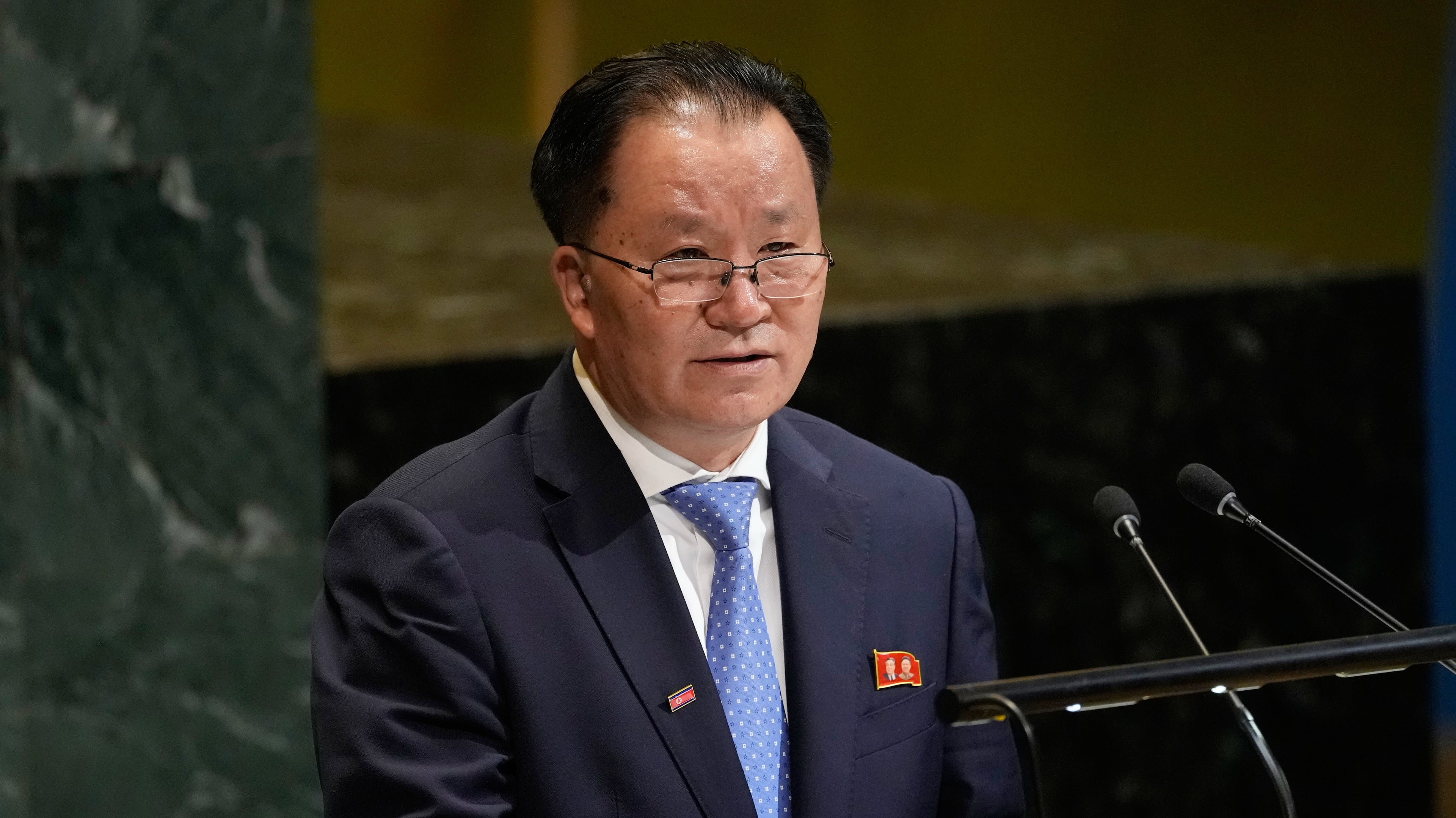 Vice Minister for Foreign Affairs for North Korea Kim Son Gyong addresses the 80th session of the United Nations General Assembly at United Nations headquarters, Monday, Sept. 29, 2025. (AP Photo/Seth Wenig)