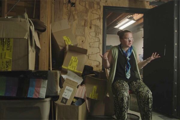 This image released by Peacock shows Victoria Heuermann in a scene from the documentary "The Gilgo Beach Killer: House of Secrets." (Peacock via AP)