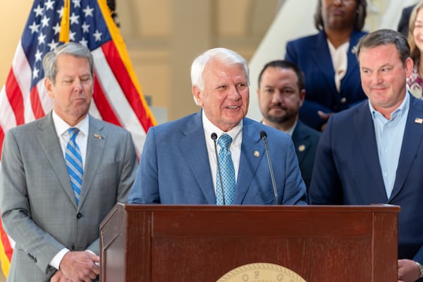 Georgia House Speaker Jon Burns speaks inside the Georgia Capitol on Monday. (Ben Hendren for the AJC)
