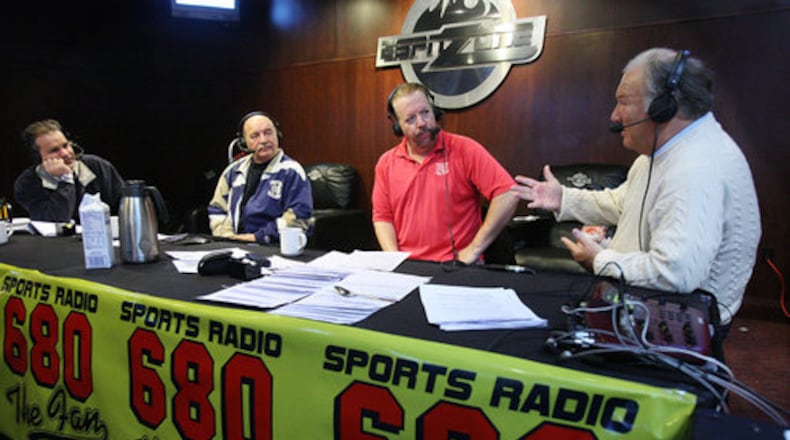Breaking down National Signing Day live at the ESPN Zone in Buckhead ( from left) 680 The Fan's broadcasters Perry Laurentino, Leo Mazzone, Christopher Rude and Jim Donnan.