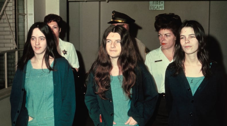 Manson family members from left Susan Atkins, Patricia Krenwinkle and Leslie Van Houten in prison in the 1970’s after their arrests in a series of brutal murders in the late 1960s.