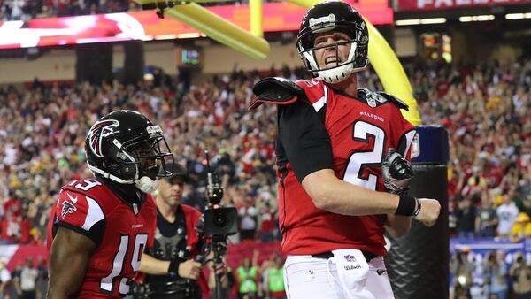 Falcons quarterback Matt Ryan has reached the end zone a record number of time.