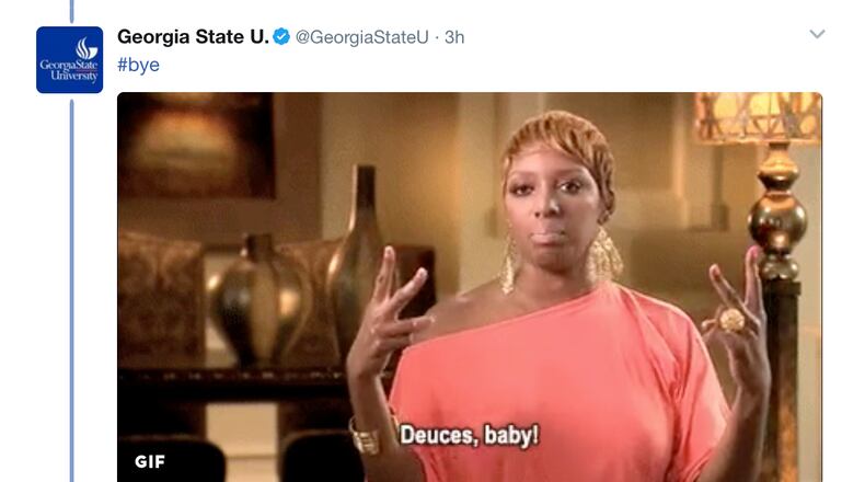 Here's the response the official Georgia State University Twitter account posted in response to a student who said they wouldn't make it to class today given the weather.