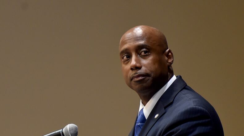 Jeff Turner, Chairman of the Clayton County Board of Commissioners at Clayton County's Annual State of the County Address Wednesday March 30, 2016, at the Clayton State University Student Activities Center.