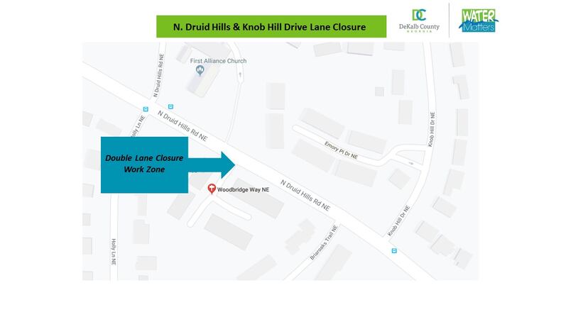 DeKalb County begins water main installation from Knob Hill Drive to Woodbridge Way on Aug. 5. CONTRIBUTED