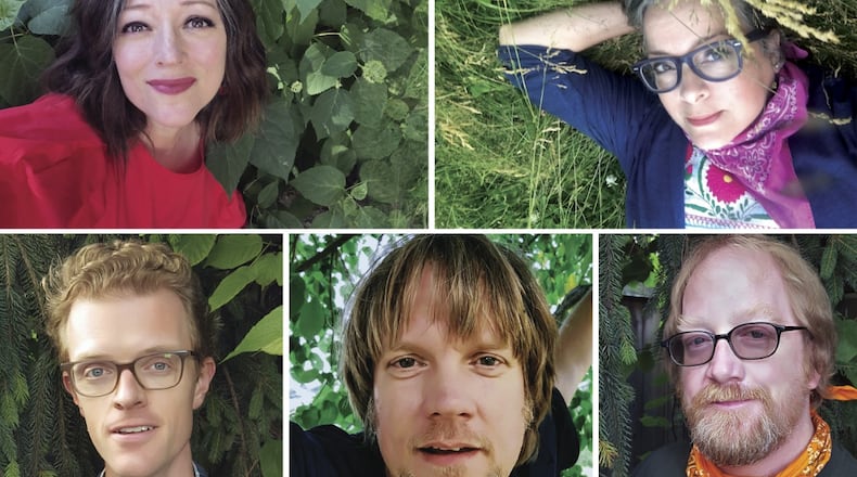 Atlanta native Kelly Hogan has a new project with the Chicago-based Flat Five. From top left, Nora O’Connor, Kelly Hogan, Alex Hall, Scott Ligon and Casey McDonough.