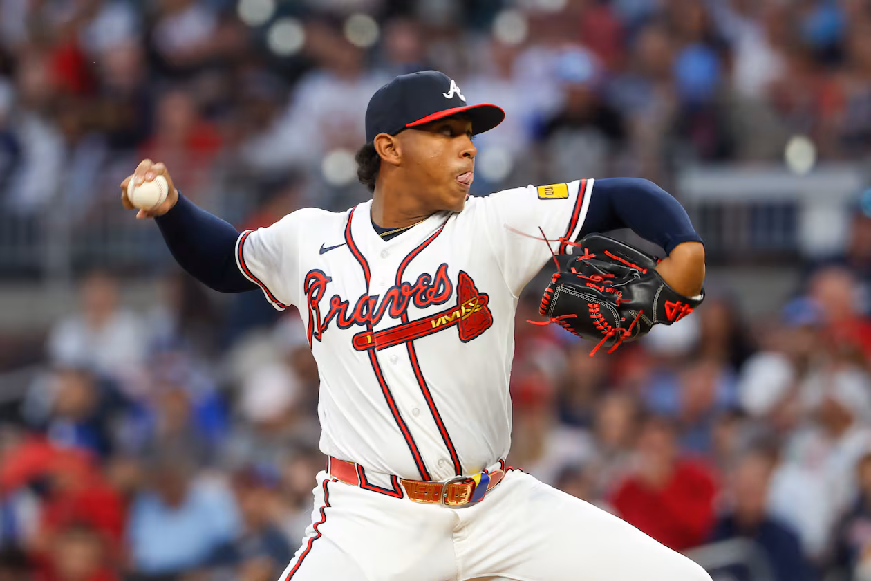 Braves pitcher Didier Fuentes, shown here throwing against the Cubs last month, has mostly stayed true to his routine that got him to the big leagues as a starter. (Arvin Temkar/AJC)
