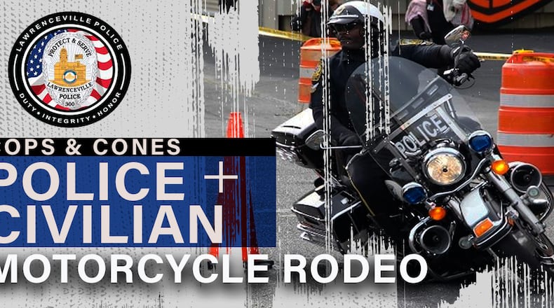 The Lawrenceville Police Department will host a Cops & Cones Motorcycle Rodeo 10 a.m. to 6 p.m. Saturday, Aug. 12 at the Gwinnett County Fair Grounds. (Courtesy City of Lawrenceville)