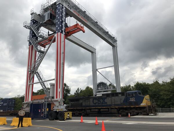 The Appalachian Regional Port opened eight years ago in Crandall in Georgia's northwest corner and serves the Southeast’s other freight rail titan, CSX. (J. Scott Trubey/AJC) 