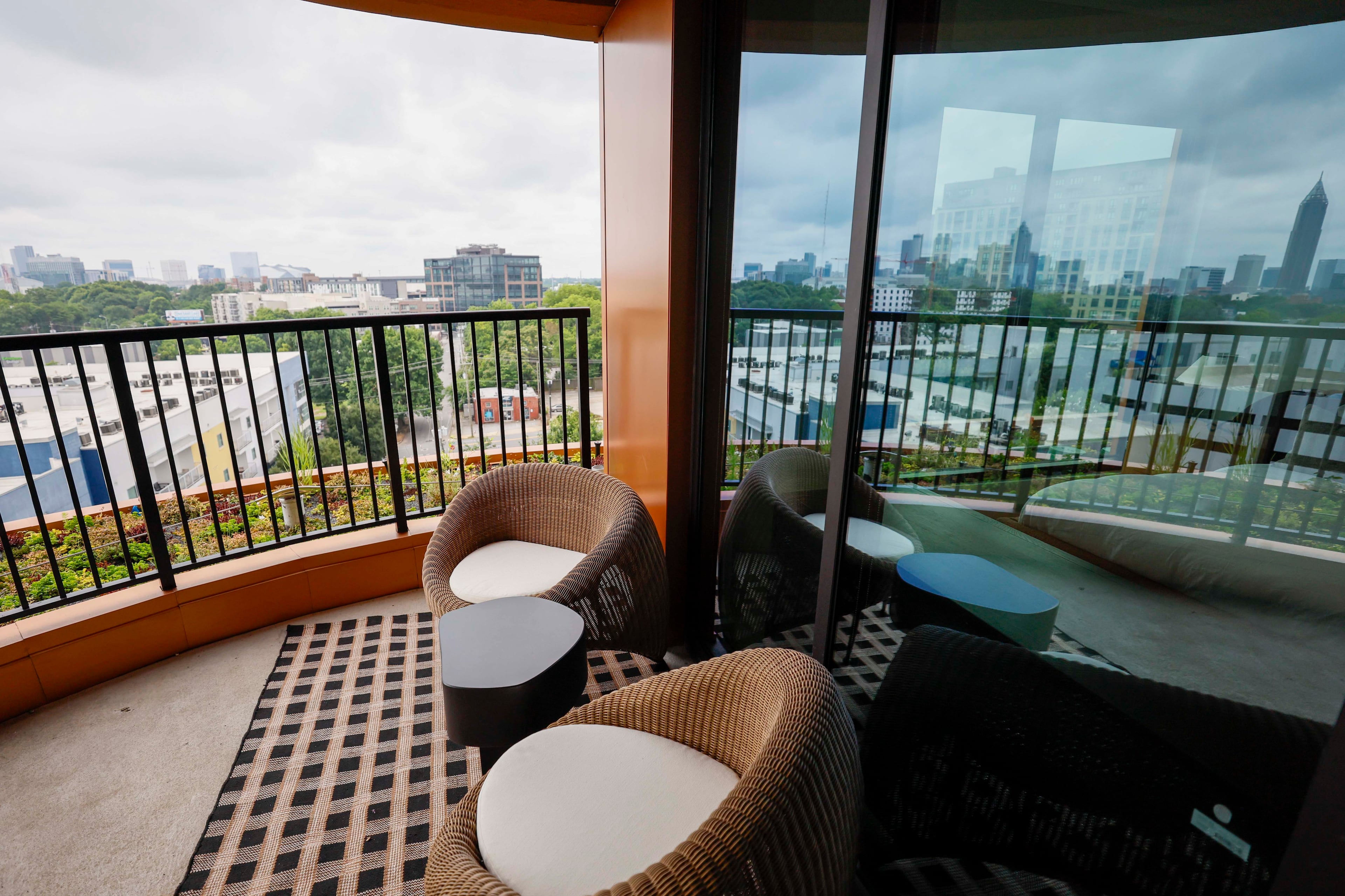 The Stella apartments at Star Metals in West Midtown offers a sweeping view of the Atlanta skyline.
(Miguel Martinez/ AJC)