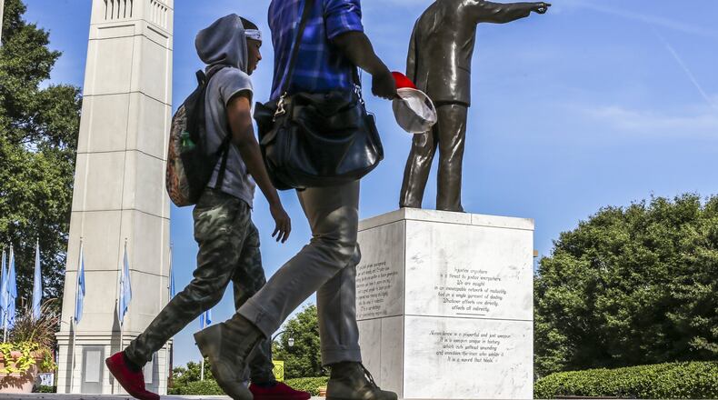 Students walk to class past the Martin Luther King Jr. International Chapel at Morehouse College in this AJC file photo.