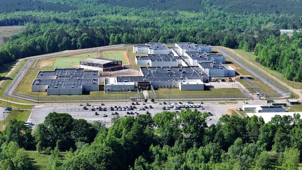 An aerial image depicts the Stewart Detention Center. This controversial immigration jail can hold nearly 2,000 detainees. (Miguel Martinez/AJC)