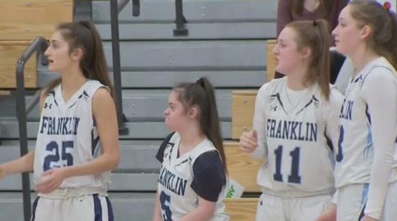 Taylor Padula, who has Down syndrome, started for the first time in a girls varsity basketball game.