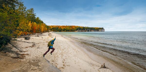 Though the water's too cold for swimming in fall, the beaches and forests of Michigan's Pictured Rocks National Seashore contain unparalleled natural beauty worth exploring even in chilly weather.
Courtesy of Pure Michigan