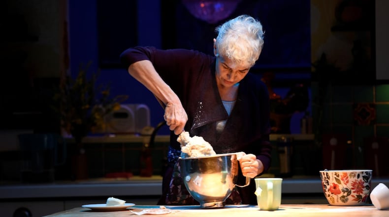 Mary Lynn Owen appears in her one-woman play, “Knead,” which is about more than baking bread. CONTRIBUTED BY GREG MOONEY