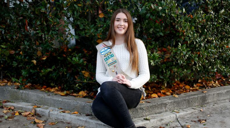Claire Dundee, a Los Angeles girl scout, speaheaded a project to build a basketball court for homeless kids. (Barbara Davidson/Los Angeles Times/TNS)