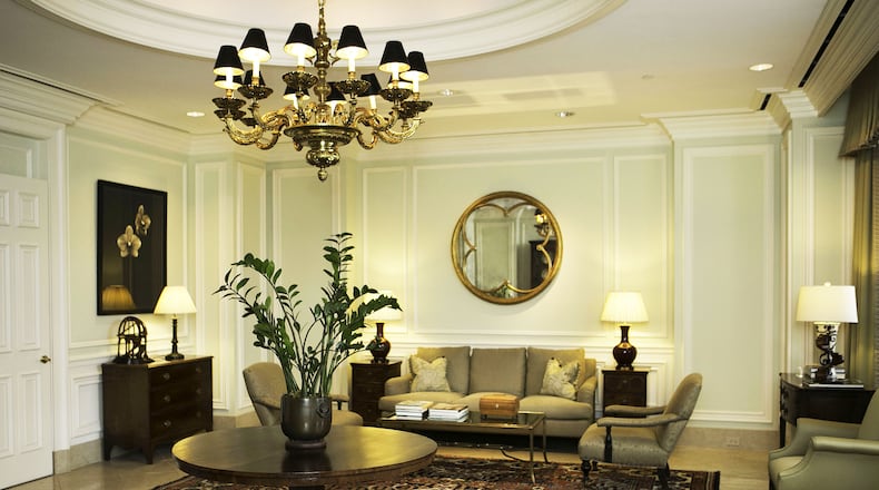 An elegant lobby greets visitors at the Buckhead offices of Dorsey Alston.