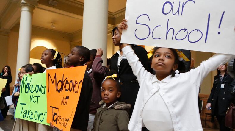 March 23, 2015 - Atlanta - Students rally at the Georgia Capitol against a proposed “Opportunity School District.” BOB ANDRES / BANDRES@AJC.COM