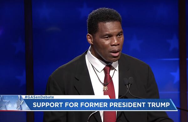 Warnock and Walker debate on Friday, Oct. 14, 2022 (WSAV screenshots)
