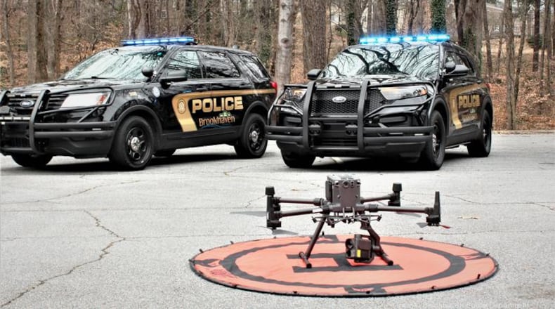 Brookhaven police said they used their drone and a K-9 to locate one of the suspects.