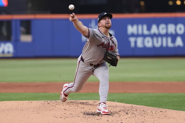 Braves pitcher Spencer Schwellenbach during his recent start against the Mets.