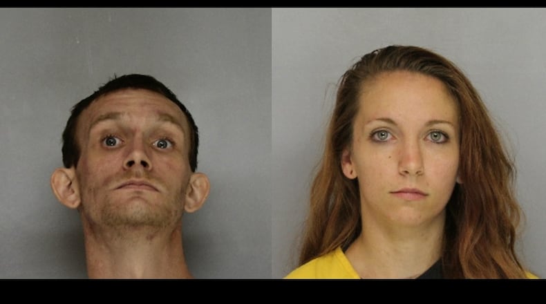 Jerry Thomas Gober, left, and Summer Hughes were charged with possessing methamphetamine and heroin with the intent to distribute. The Gwinnett County residents were attested as part of a Hall County drug task force investigation.