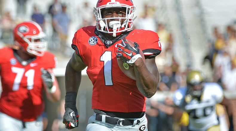 Sony Michel rushed for 1,161 yards last year, becoming just the 10th Georgia player to surpass the 1,000-yard mark.