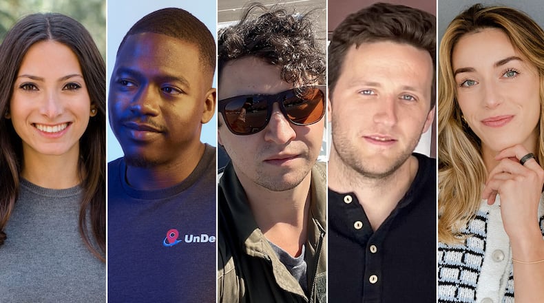 Five of the young leaders featured in the 2024 Forbes 30 Under 30 list are from Georgia. From left: Nikki Seaman; Safir Monroe; Benjamin Youngstrom; Preston LaVangie; and Sarah Hamer (Courtesy of Laura Murray/Nikki Seaman; Safir Monroe; Fyve By; Stella Musleh/Sarah Hamer)