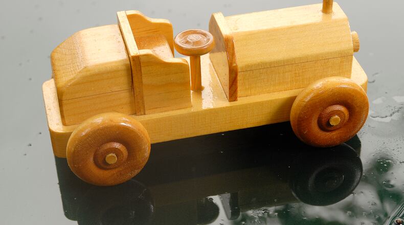 Wooden toy car.