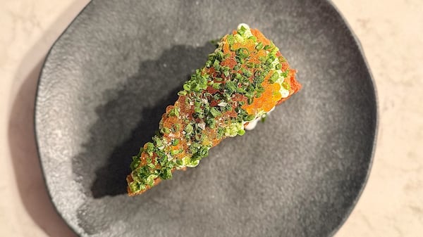 On Avize’s dinner menu, rösti is a side dish topped with fresh chives, creme fraiche and a dollop of smoked trout roe. (Courtesy of Avize)