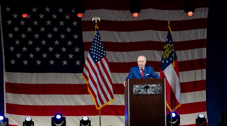 Georgia Senate President Pro Tem Butch Miller, who is running for lieutenant governor, has proposed a number of bills this legislative session that appear attractive to the state's GOP base. So have other Republican legislators running for statewide office. Nathan Posner for the Atlanta-Journal-Constitution