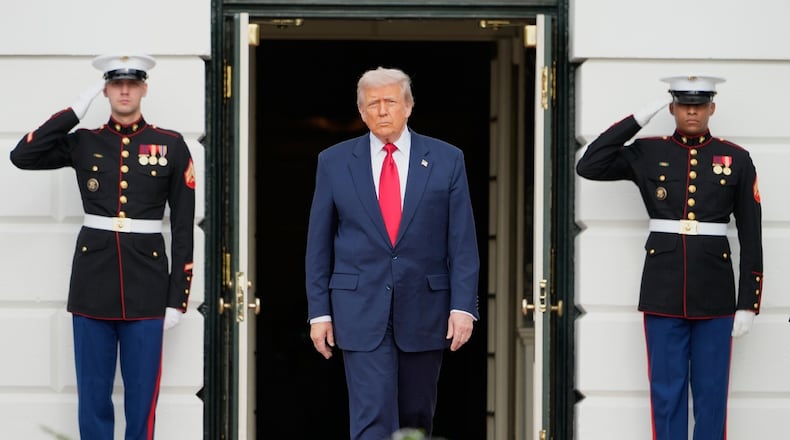 President Donald Trump welcomed Crown Prince Mohammed bin Salman of Saudi Arabia to the White House in Washington last week. (Mark Schiefelbein/AP)