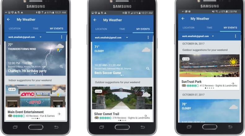 An image of The Weather Channel mobile app, which is owned and operated by The Weather Company. Image provided courtesy of IBM.