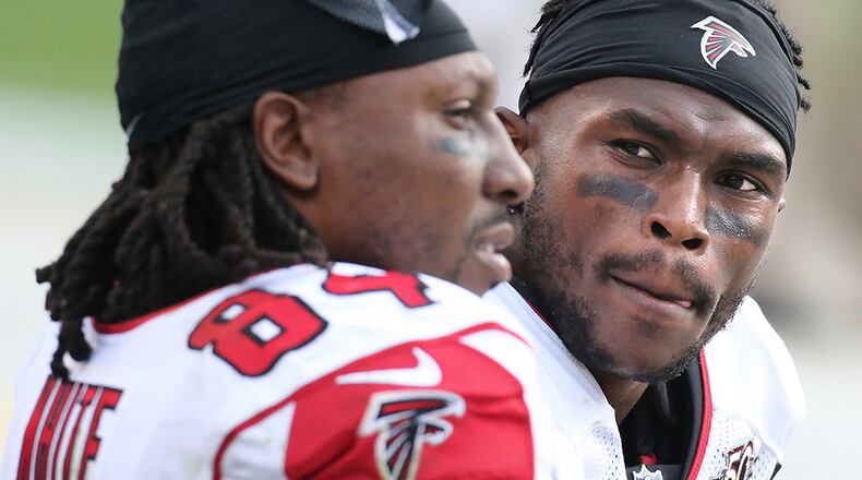 Falcons receivers Roddy White and Julio Jones had starkly different years.
