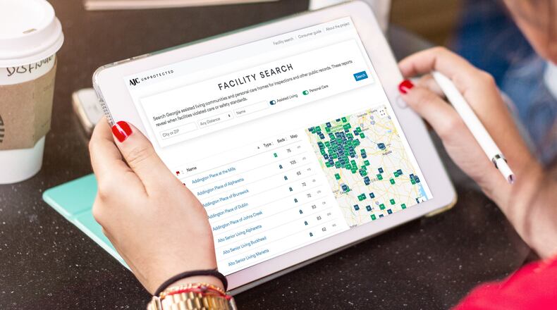 An AJC searchable database at ajc.com/unprotected includes robust information about assisted living communities and large personal care homes in Georgia, and a consumer guide from our investigative journalists who spent months studying the industry.