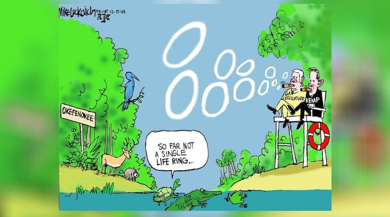 Editorial cartoon by Mike Luckovich, The Atlanta Journal-Constitution.