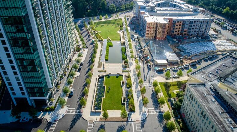 A rendering of the 40-arce parcel shows the new mixed-use development expected to break ground later this year. (Courtesy of Kaplan Residential)