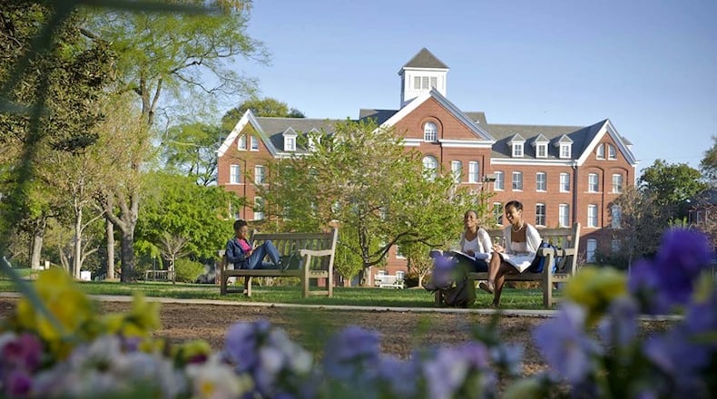 Giles Hall is seen in the background on the campus of Spelman College in Atlanta. (Chris Shinn) / Spelman College) (Chris Shinn)