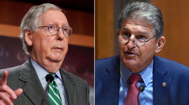 Senate Minority Leader Mitch McConnell and Sen. Joe Manchin.