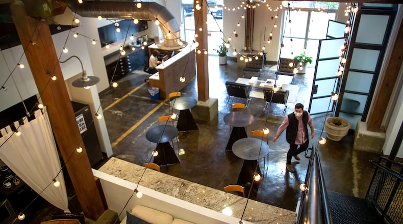 The office of the Blue Sky Agency has been nearly empty as employees worked from home during the COVID-19 pandemic. As for a return, “I don’t feel pressure to rush because of how we’ve adjusted," Rob Farinella, the founder and CEO of the Atlanta-based advertising agency, said in an emailed statement. He added later, "when we open, it will be in a phased approach with an emphasis on safety and mental health." (STEVE SCHAEFER FOR THE ATLANTA JOURNAL-CONSTITUTION)