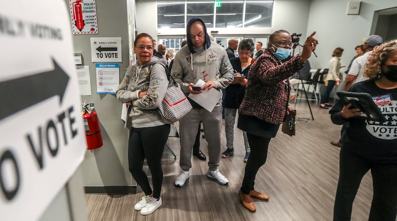 Georgia counties will be able to offer early voting on Saturday for the Dec. 6 runoff for the U.S. Senate after the state Court of Appeals upheld a ruling by a Fulton County judge. (John Spink / John.Spink@ajc.com)
