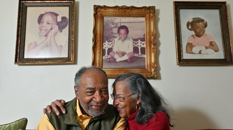 Gwen and James Middlebrooks were married 61 years ago by Dr. Martin Luther King Jr. Portraits of their three children aredisplayed on the wall at their home behind them. Hyosub Shin / Hyosub.Shin@ajc.com