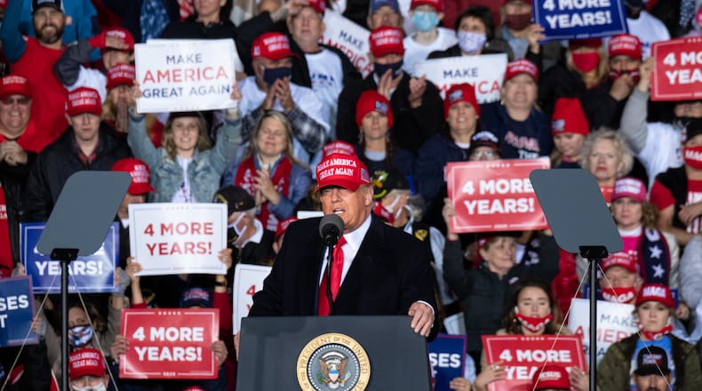 201101-Rome-President Donald Trump during a rally at Richard B. Russell Airport in Rome on Sunday evening, Nov. 1, 2020. Ben Gray for the Atlanta Journal-Constitution