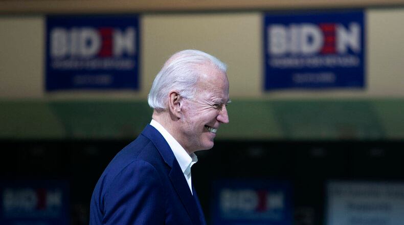 President Joe Biden made jokes about this year's presidential election at the annual Gridiron Club and Foundation Dinner on Saturday, March 16, 2024, in Washington, D.C. No photos or video were allowed at the event; this photo is from his joking during the previous presidential campaign. (Ellen Schmidt/Las Vegas Review-Journal/TNS)