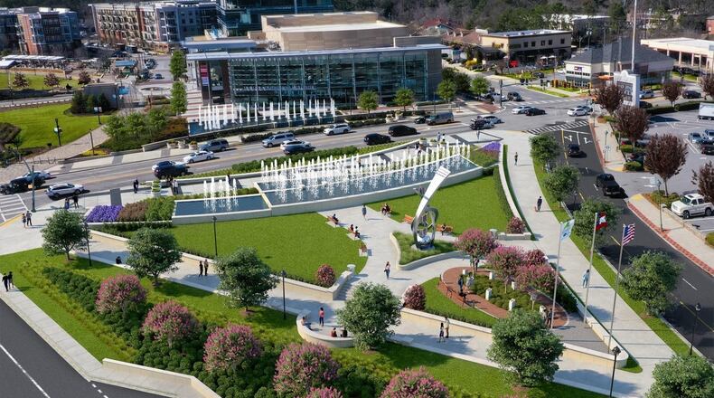 A rendering of a design concept for Sandy Springs Veterans Memorial Park. Courtesy Sandy Springs