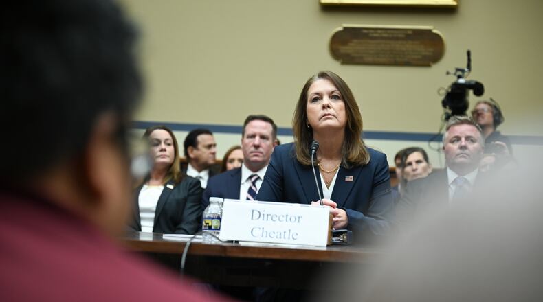 Kimberly Cheatle, the Secret Service director, testifies Monday during a House Oversight Committee hearing on the attempted assassination of former President Donald Trump. Cheatle told the committee she could not reveal — or did not know — key details about the July 13 shooting in Butler, Pennsylvania. (Kenny Holston/The New York Times)